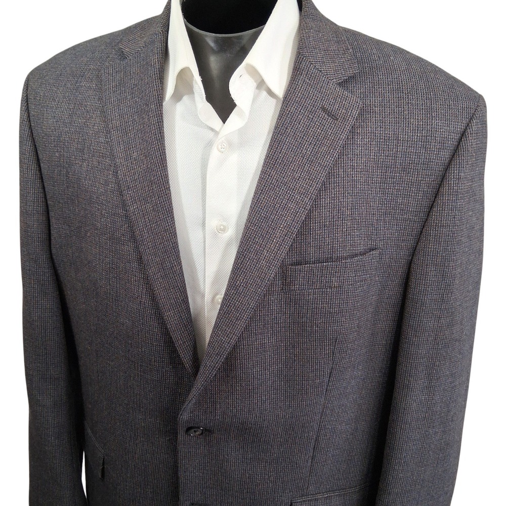 Lauren Ralph Lauren Tweed Sport Coat Mens 46R Blue Brown Wool Double Vent